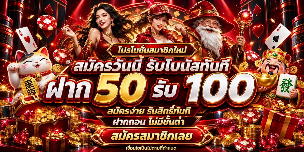 แบนเนอร์สมัครสมาชิกและโปรโมชั่น REDBLUE168 โทนแดงดำ